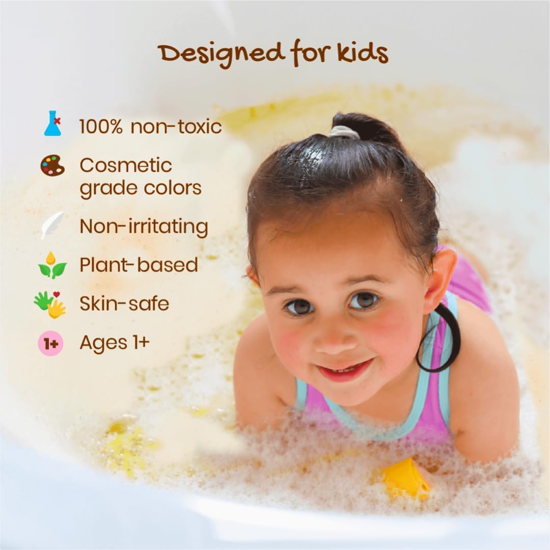 Honeysticks Kids Non-Toxic Plant-Based Bubble Bath 3 Pack Blue Red Yellow Ages 1-8 - Image 4