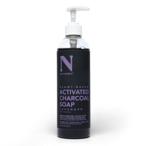 Dr. Natural Jabón líquido con carbón activado - Antiacné - Gel de baño limpiador - Jabón suave para piel clara - Lavanda - 473 ml