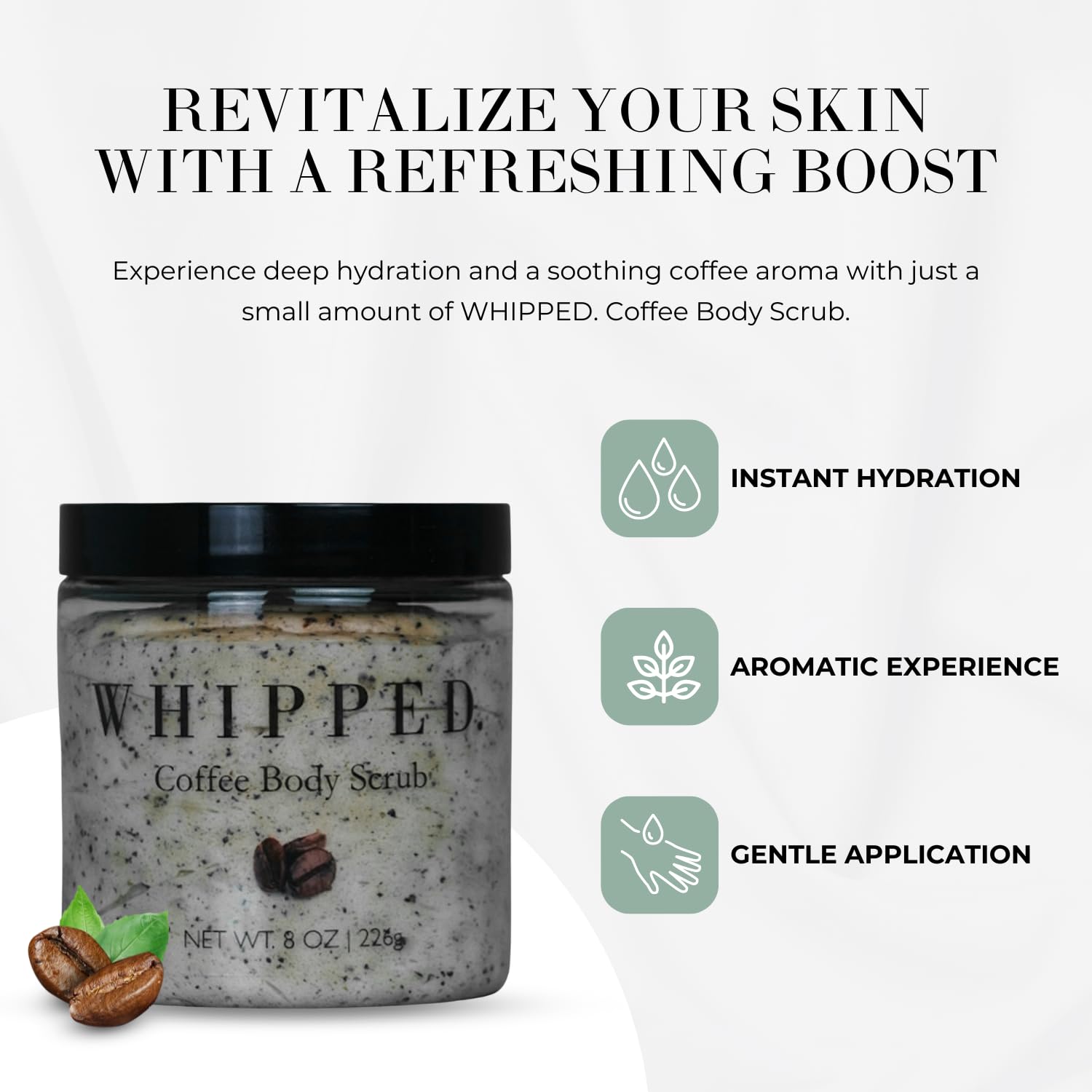 Exfoliating Coffee Body Scrub 8 oz for Smooth, Invigorated Skin - Image 3