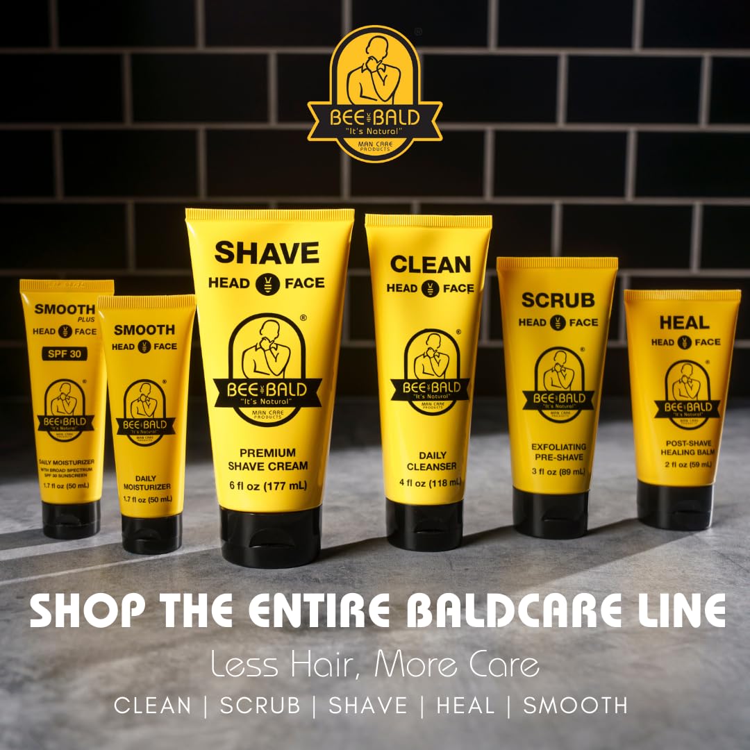 Bee Bald SCRUB Exfoliating Pre-Shave for Deep Cleans & Removing Pore Clogging Dirt, Oil & Dry Flaky Skin. Prepares You For a ‘Super Close Shave’, 3 Fl Oz - Image 7
