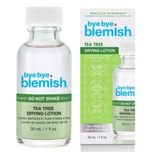 Bye Bye Blemish Tea Tree Drying Lotion, with Tea Tree Oil & Salicylic Acid, Fast-acting Formula, Dries Blemishes, Purifies Skin, 1 fl oz, 1-Pack