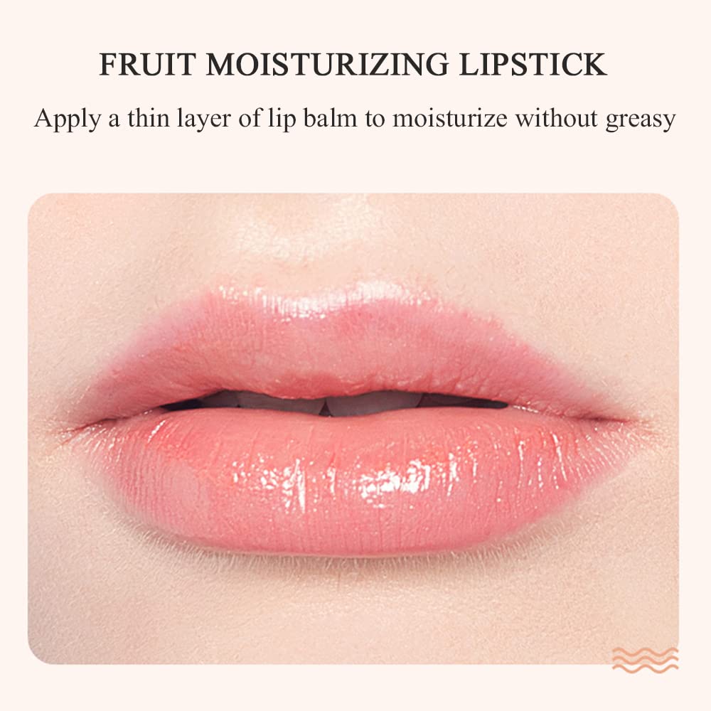 4-Piece Organic Fruit Lip Balm Set: Long Lasting Moisturizer, Citrus, Peach, Strawberry, Cantaloupe Flavors - Image 2