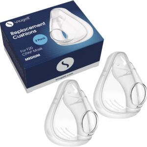 Snugell CPAP Replacement for ResMed Airfit F20 Cushion – 2-Pack Medium Size – Designed for Full Face CPAP Mask – Soft, Secure Seal to Reduce Pressure Points and Minimize Leaks – Accessory for Comfort