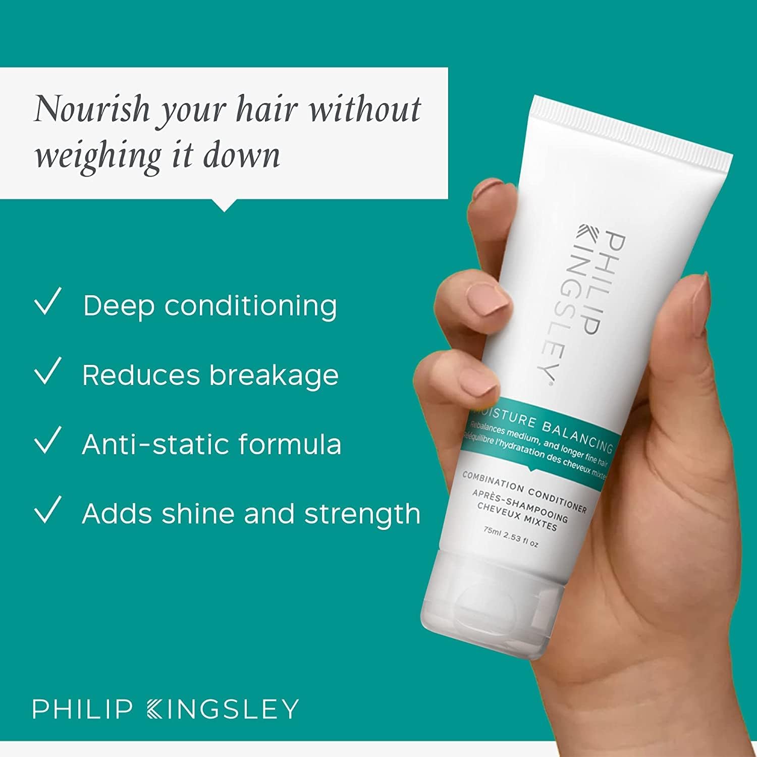 Philip Kingsley Moisture Balancing Combination Shampoo for Dry Oily Hair 2.5 oz - Image 2