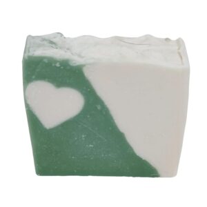 Sixbright, HANDMADE SOAP BAR with ORGANIC SHEA+COCOA BUTTER, OLIVE+COCONUT+CASTOR OIL & ESSENTIAL OILS- For MEN & WOMEN-ALL SKIN TYPES-4 oz.(PACK of 1) (Green+White, PEPPERMINT + TEA-TREE)