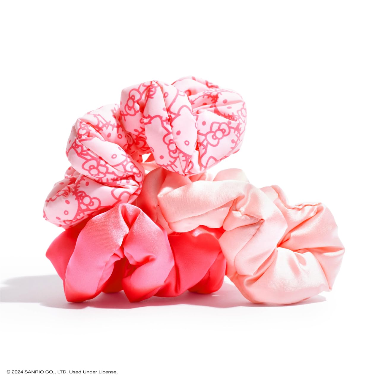 Hello Kitty x Kitsch Set of 3 Fabric Scrunchies No Crease Hair Ties - Image 2