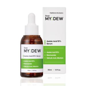 10% Azelaic Acid Serum with Niacinamide, Salicylic Acid, Allantoin, Rosacea Treatment for Face Redness Relief, Reduce Cystic Acne Scar, Pimples, Non-Comedogenic, Korean Skincare, 1Fl Oz