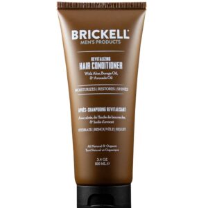 Brickell Men's Revitalizing Hair Conditioner for Men, Natural and Organic Nourishing Hair Conditioner, Restores Shine and Moisture, 3.4 Ounce, Scented, New Formula