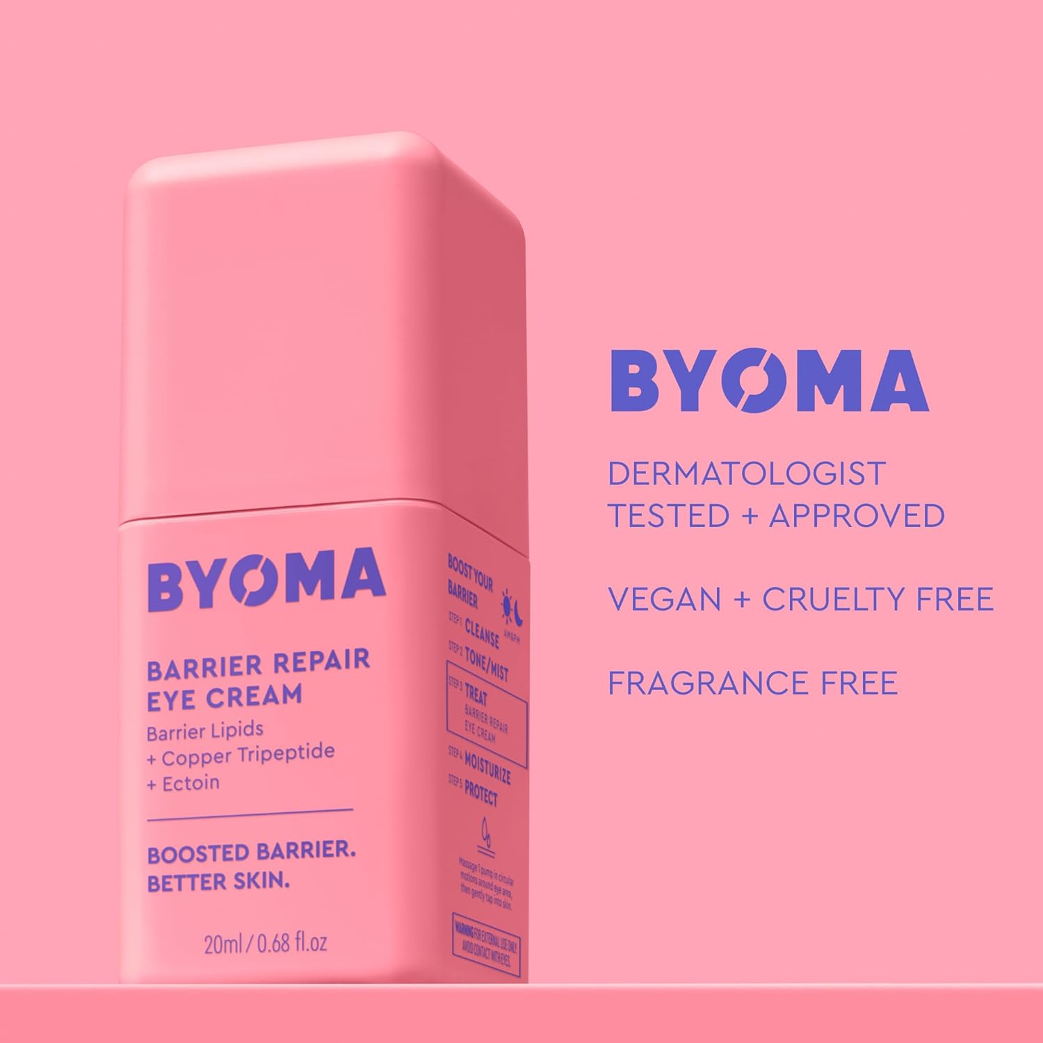 BYOMA Barrier Repair Eye Cream - Hydrating Eye Cream Increases Firmness + Elasticity - Strengthens Skin Barrier - .67 fl.oz - Image 4