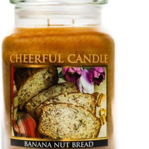 A Cheerful Giver — Banana Nut Bread - 24oz Large Scented Candle Jar with Lid - Cheerful Candle - 135 Hours of Burn Time, Christmas Gift for Women, Brown