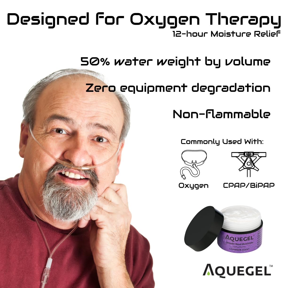 Nasal Moisturizer+Lavender (Sleep Easy), 12-Hour Nasal Dryness Relief, Water Based Nose Gel, Oxygen Therapy Nasal Moisturizer, Dry Nose, Nasal Dryness, Nosebleeds, CPAP, Natural Sleep Remedy - Image 3