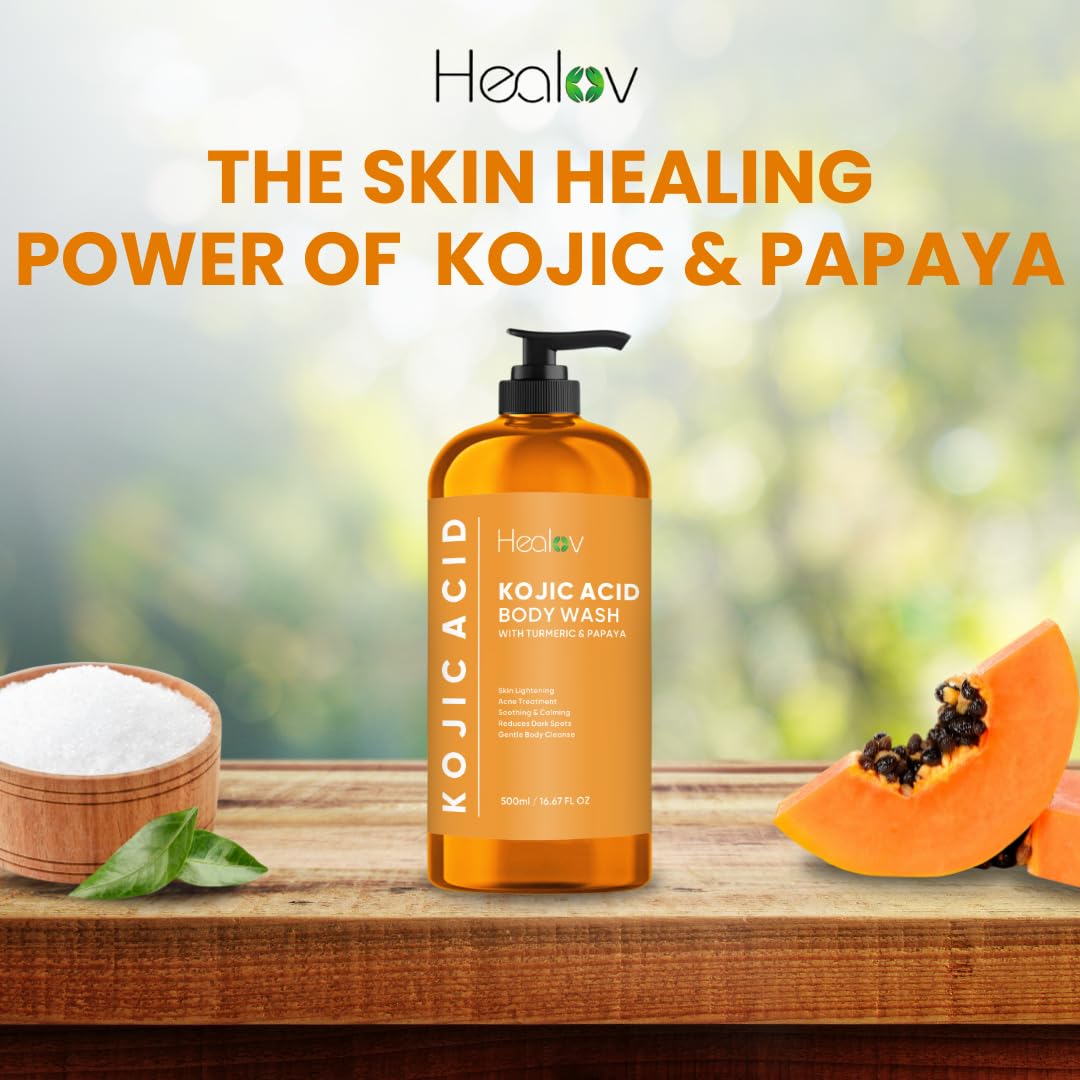 Kojic Acid Soap for Hyperpigmentation – Skin Brightening Kojic Papaya Body Wash – Dark Spot Soap Reduces Acne, Scars, and Evens Tone – Turmeric Body Wash for Brighter Glowing Tone - Image 7