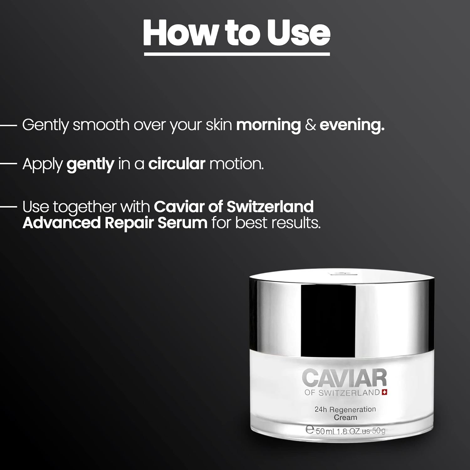 Caviar Face Moisturizer Regenerate Cream - Anti Aging Cream for Aging Spots, Facial Treatment with Hyaluronic Acid & Resveratrol, Facial Moisturizer for Any Type of Skin | (1.6 Oz) - Image 5