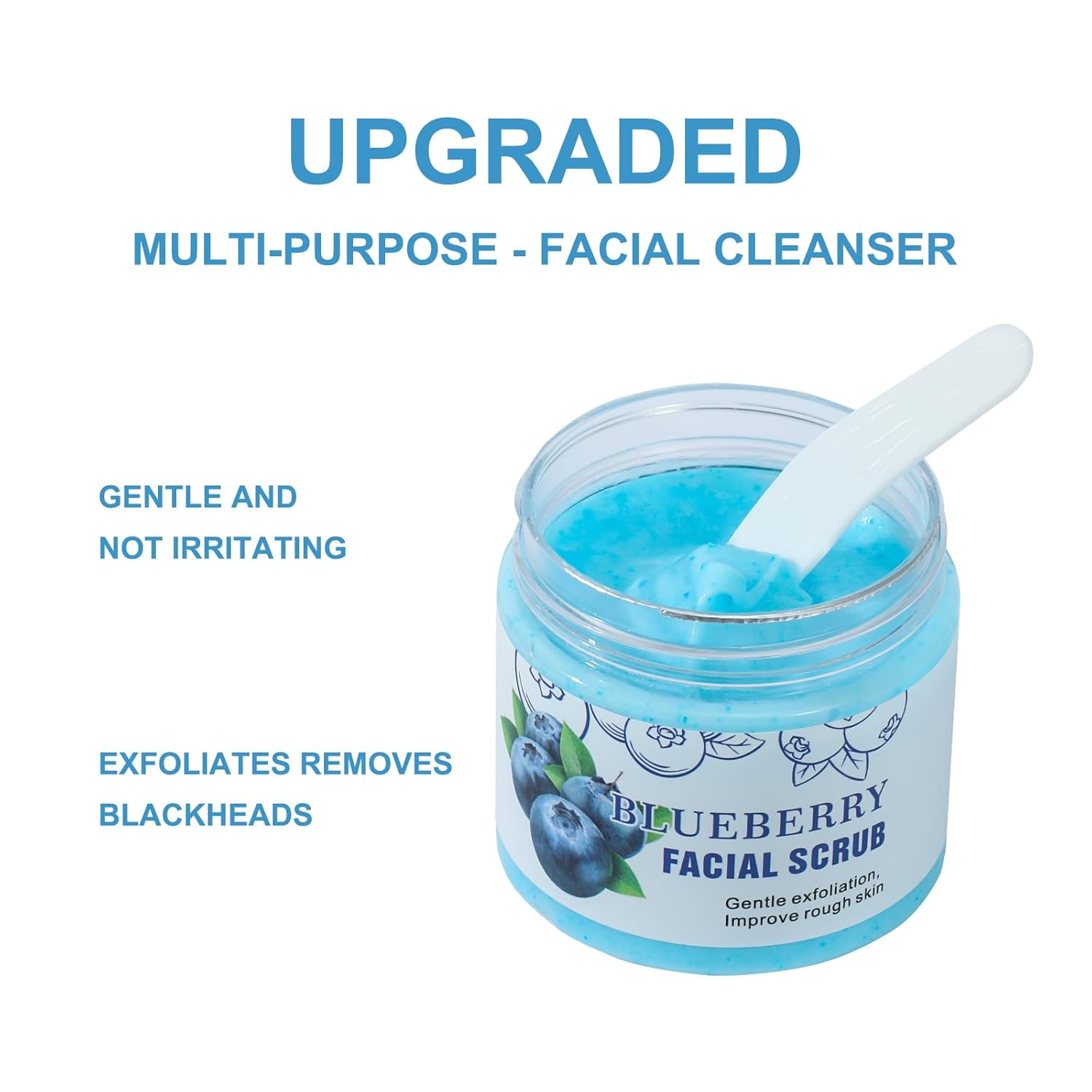 Face Scrub Blueberry Facial Scrubs Facial Exfoliator Facial Peeling Brightening Exfoliating Face Wash Cleanser For Dull Skin Blackheads Acne vitamin c scrub exfoliator scrub for Women Men - Image 6