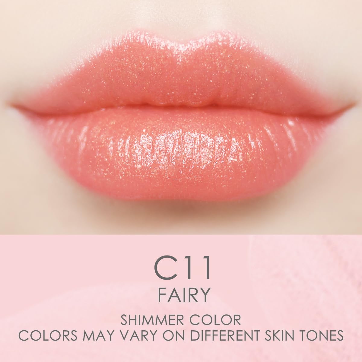 CATKIN Tinted Lip Balm Glitter Lip Stain Ultra Hydrating Lip Moistrurizer Chapstick with Vitamin E Nourishing For Cracked & Dry Lips 0.12 oz C11 Fairy - Coral Pink - Image 2