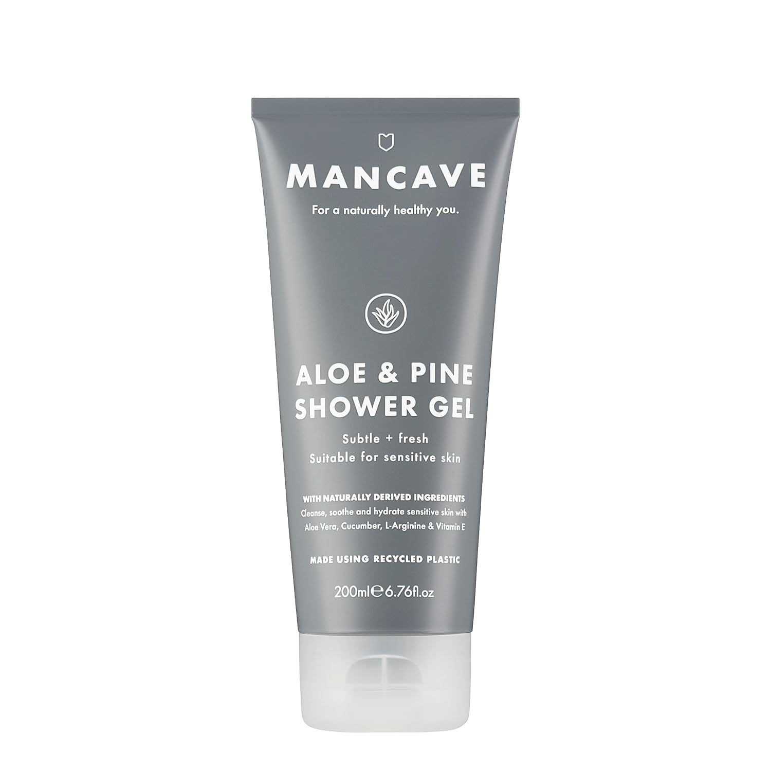 Shower Gel for Men - Aloe & Pine, 200ml - Vegan, Cruelty Free, Sulphate Free Formula - Effectively Cleanses and Moisturizes Sensitive Skin