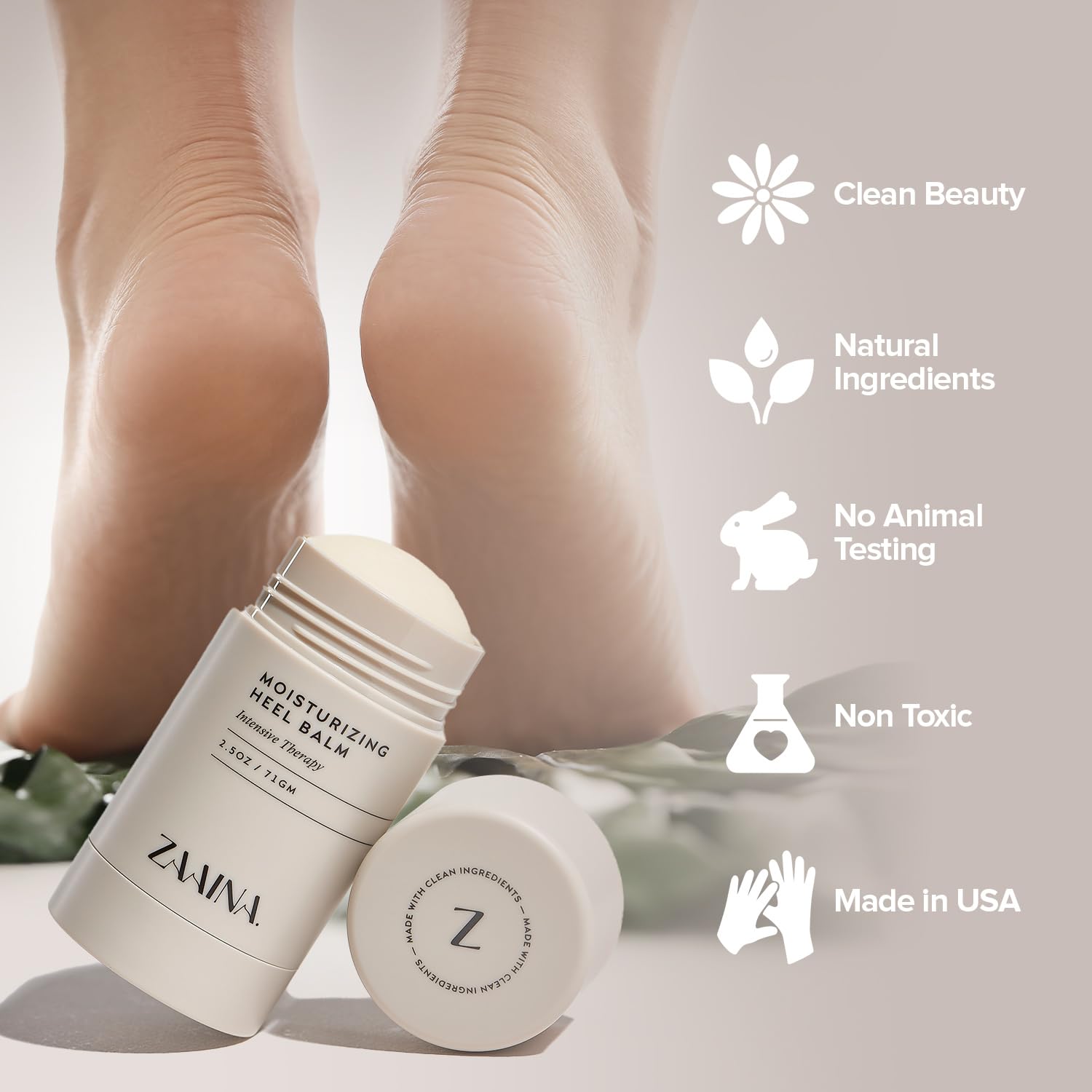 ZAAINA Intensive Heel Balm Stick 2.5 oz Moisturizing Cream for Calluses and Cracked Feet - Image 3