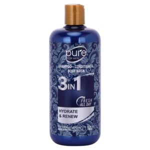 3-in-1 Men's Shower Gel: Shampoo, Conditioner, Body, Hair & Face Wash - Paraben & Sulfate Free, Keeps You Fresh All Day!