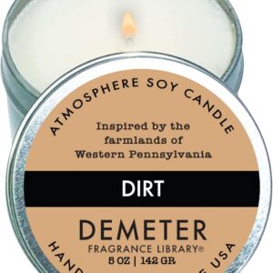 Demeter Dirt Soy Candle, Scented Candles with Unique Fragrance, Perfect for Aromatherapy and Home Decor, Cute Candles for Travel and More