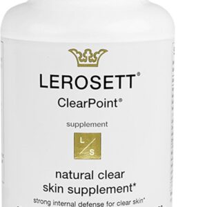 LEROSETT ClearPoint Anti Acne Pills, Natural Supplements for Hormonal & Cystic Acne Treatment for Oily Skin & Breakouts. 60 Caps