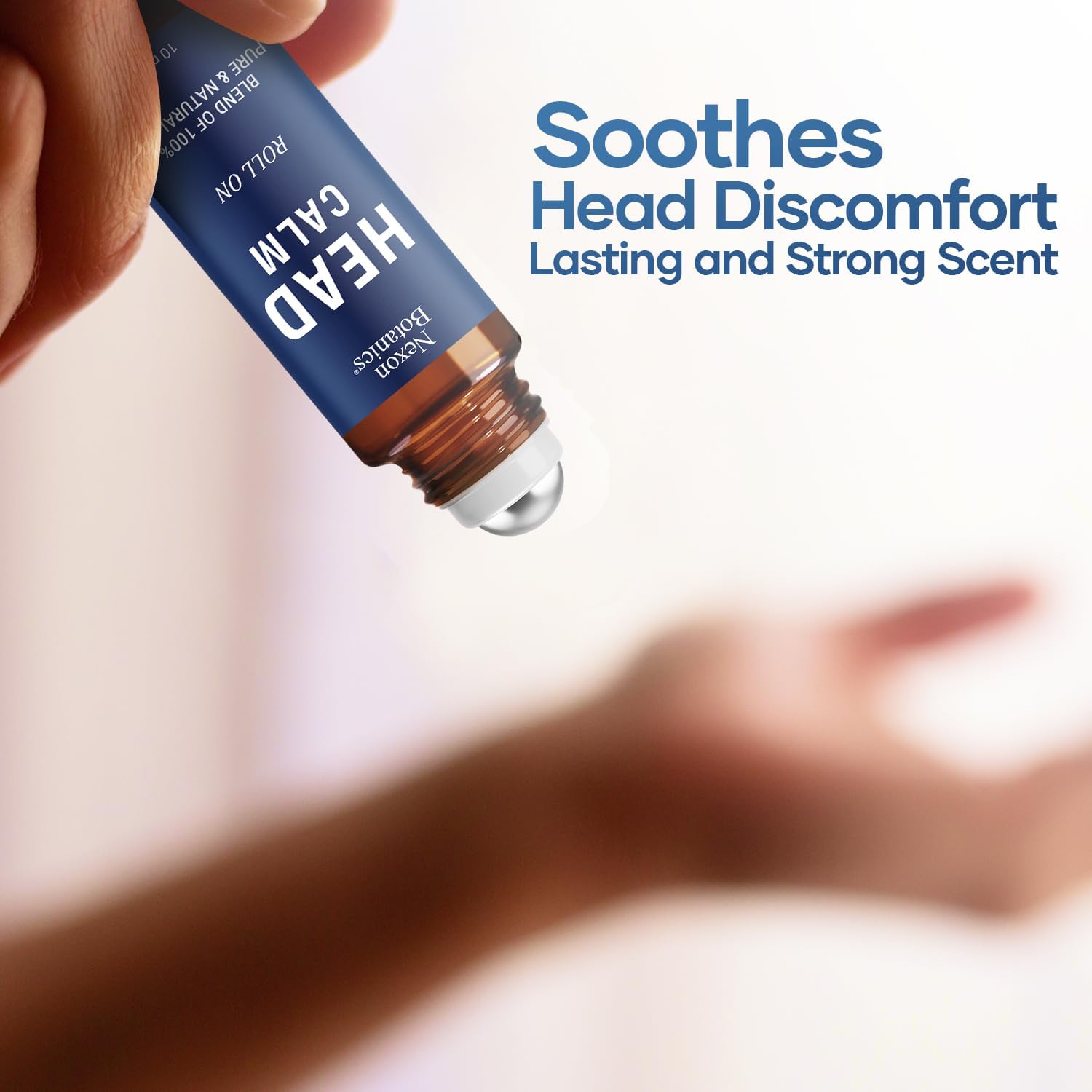 Head Calm Essential Oil Roll-On 10 ml - Soothing Migraine Roller Ball for Headache Relief - Pure Natural Essential Oils - Nexon Botanics - Image 3