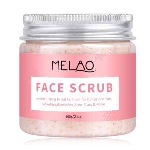 Natural Face Scrub with Shea Butter, Jojoba Oil, Retinol, Salicylic Acid, and Vitamin E - Gentle and Effective Exfoliation and Skin Renewal - 100% Vegan and Cruelty-Free - 60g