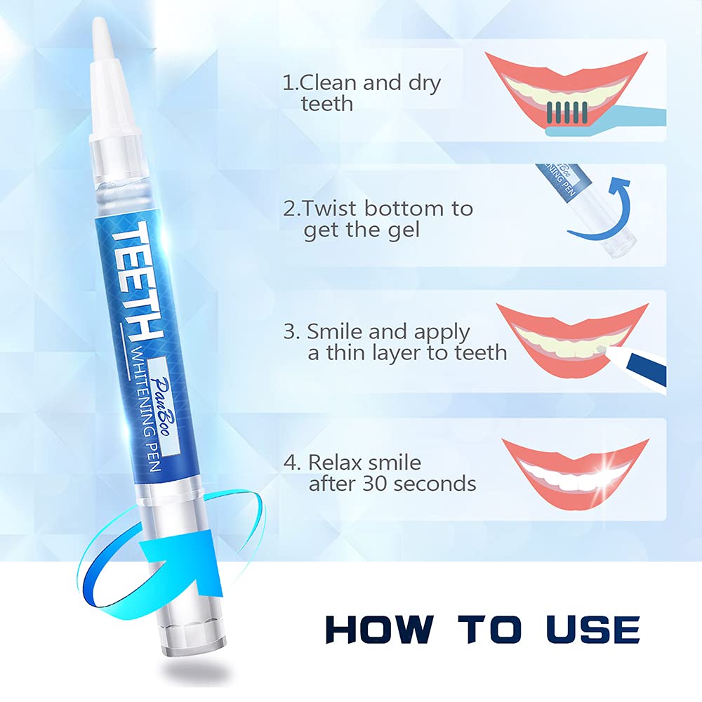 Teeth Whitening Pen, Use Twice a Day Up to 1-6 Shade Whiter in 1-2 Weeks, 4 No Sensitivity Pens, 70+ Whitening Treatments, Effective, Pain Free and Enamel Safe, Easy to Use at Home Travel, Flavourless - Image 5