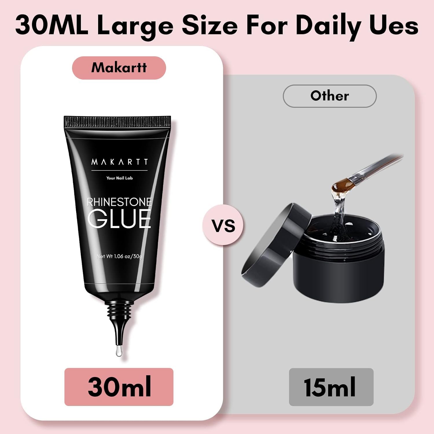 Makartt Nail Rhinestone Glue for Nails: Super Strong Gel Nail Glue for Decorations Nail Charm 3D Nails Bling Gel for Nail Gem Nail Art Jewel Diamonds 30ML Cured Need Beauty - Image 5