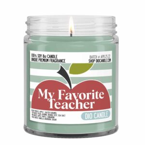 Teachers Pet Scented Candle - Smells Like Apple - Salted Caramel - 100% Naturally Vegan Soy and Premium Fragrance | Great Gift | Handmade in Denver, Colorado (8oz Glass Jar)