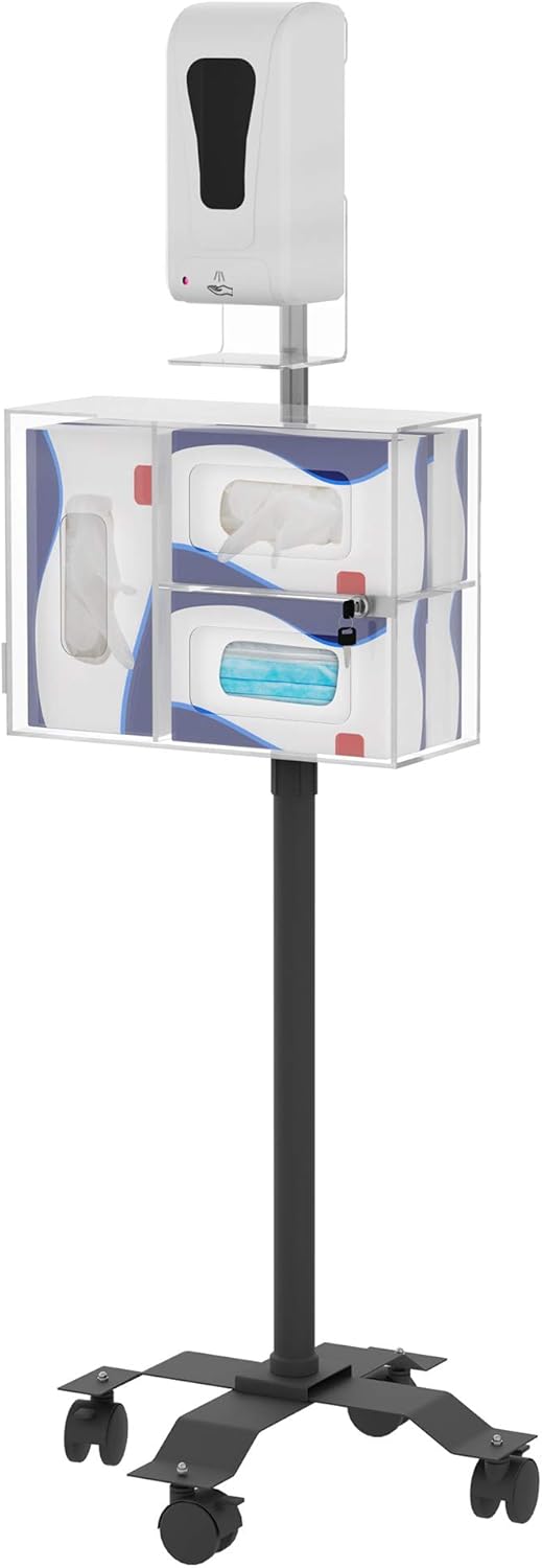 CTA Digital Compact Mobile Sanitizing Station & Automatic Soap Dispenser