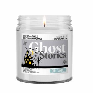 Ghost Stories Halloween Scented Candle - Smells Like Cedar Marshmallow - Fog - 100% Naturally Vegan Soy and Premium Fragrance | Great Gift | Handmade in Denver, Colorado (4oz Glass Jar)