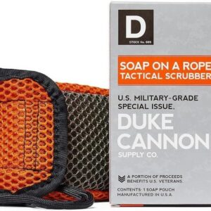 Duke Cannon Tactical Scrubber Soap Pouch - U.S. Military-Grade, Coarse and Soft Mesh, 550 Paracord, Shower Hygiene Essential for Men's Bar Soap