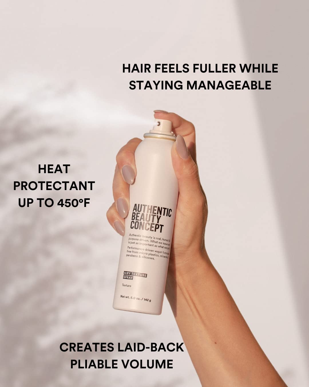 Authentic Beauty Concept Airy Texture Spray | Dry Texturizing Volume Spray | Instant Lift & Effortless Volume | All Hair Types | Heat Protection | Vegan & Cruelty-free | Silicone-free | 5 oz. - Image 2