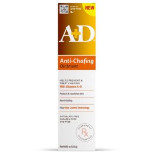 A+D Anti-Chafing Ointment – Helps protect & treat skin irritation from friction or chafing, with odor control technology, pharmacist recommended and non-irritating – 1.5 oz