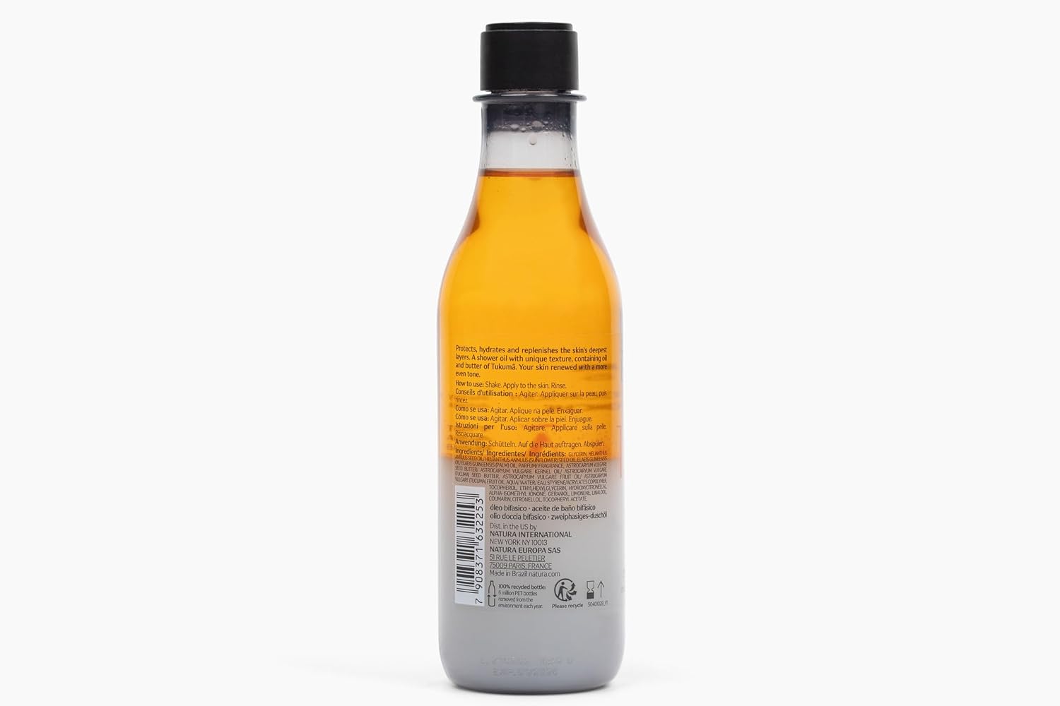 natura - Ekos Tukumã Biphase Shower Oil - Replenishing In-Shower or Bath Body Oil - Anti-Signs - Scented - Bath Oil - Skin Moisturizer - Vegan Skin Care - Brazilian Beauty Secrets - 6.7 fl oz (200ml) - Image 2