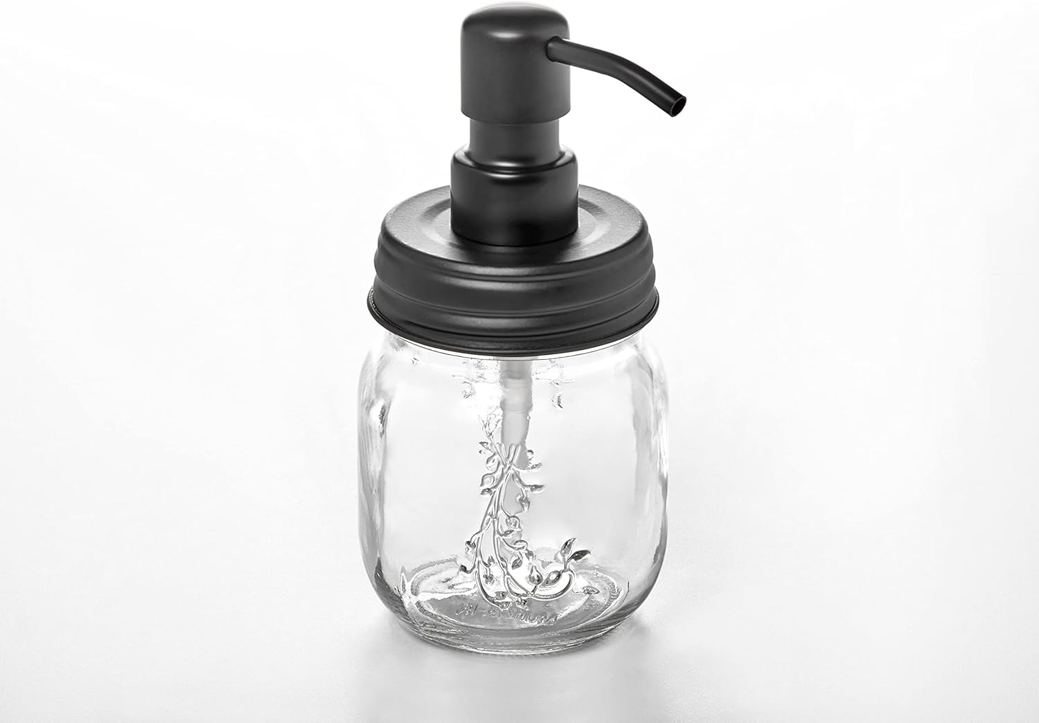 Petite 12oz Mason Jar Soap and/or Lotion Dispenser with Gloss Black Soap Dispenser Pump and Non Slip Coaster for Hand Sanitizer, Liquid Soap or Hand/Body Lotion (Gloss Black, Single 12oz) - Image 3