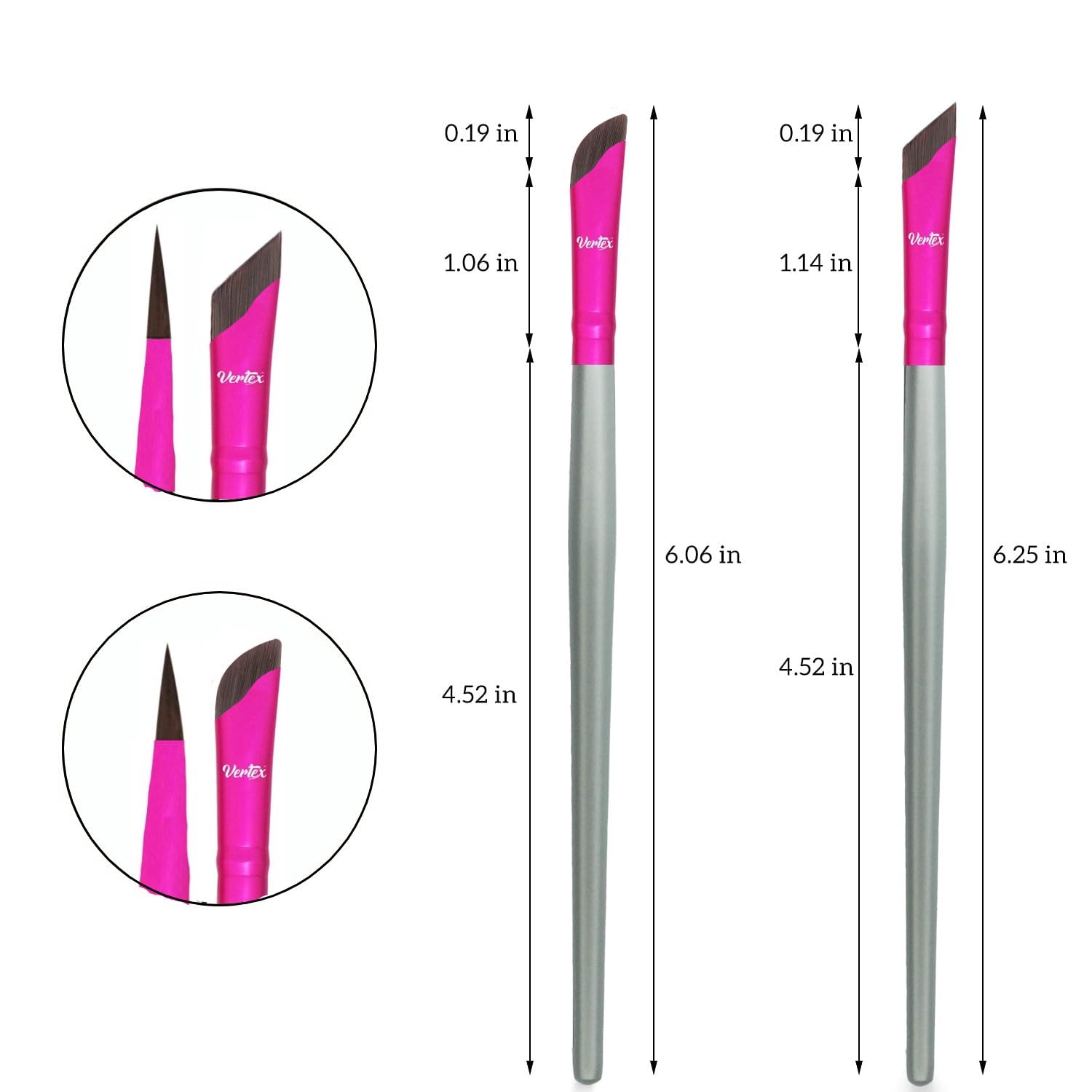 Eyeliner Brush Fine Angled Set - For Liquid Gel Liner Applicator Bent Stencils Thin Pencil Pen Real Small Sharpener Angle Wing Tips Firm Makeup Brushes Black Stamp Winged Kit Flat Waterproof Cat Eye - Image 3