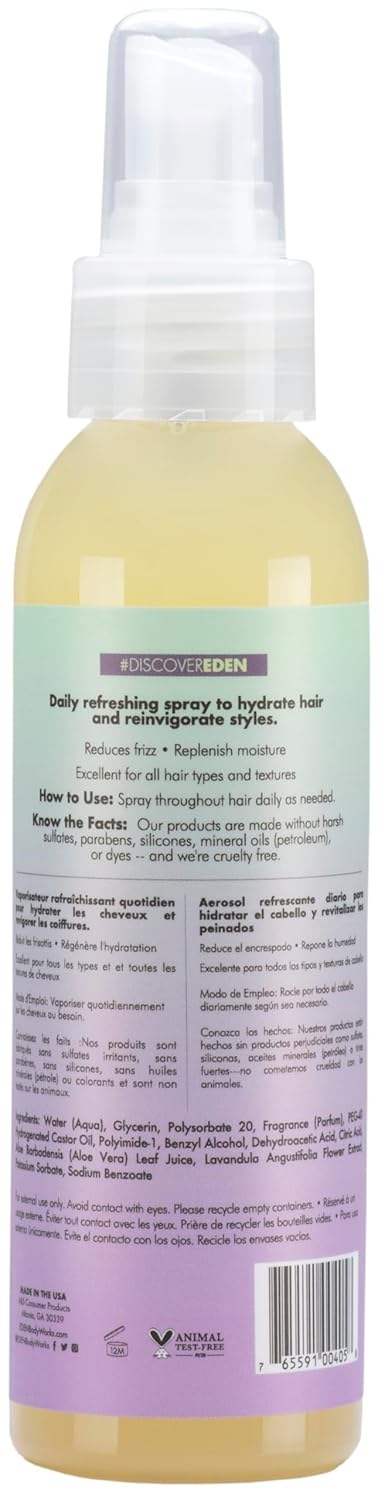 EDEN BodyWorks Lavender Aloe Hydrating Refresher Spray (4 oz) – Lightweight, Frizz Fighting Hair Mist for All Hair Types - Image 3