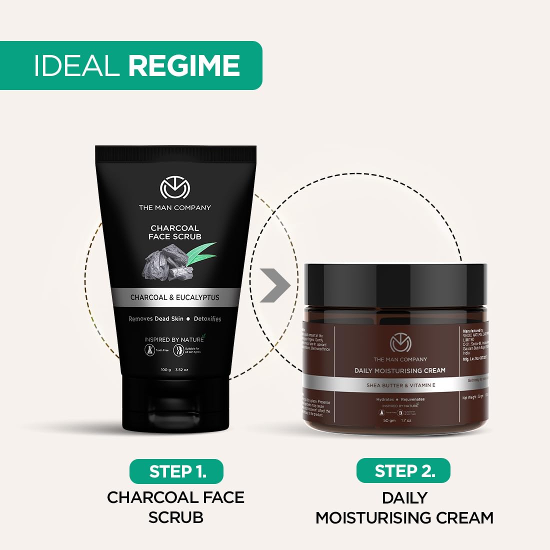 The Man Company Natural Charcoal Face Scrub with Lemongrass and Eucalyptus - 3.5 Oz. | Skin Exfoliating & Detox, Anti Acne, Blackhead removing Face Scrub - Image 5