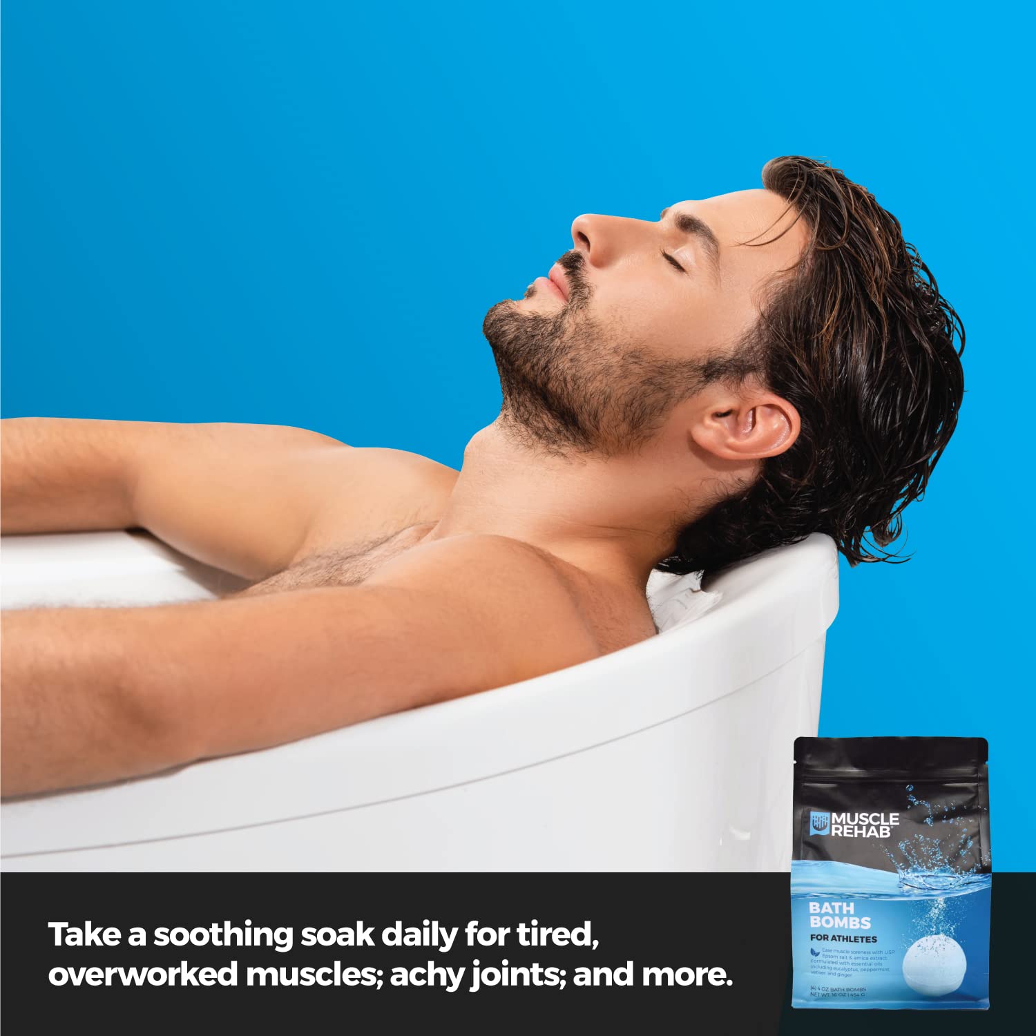 Magnesium Epsom Salt Bath Bombs - Fast-Absorbing Muscle Soak for Post-Workout Recovery - Bath Bombs for Sore Muscles and Pain- Tranquil Foot Soak Bombs - Athletic Recovery Bath - 2 Packs - Image 5