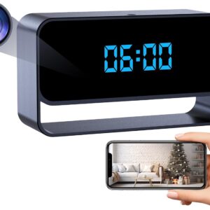 FHD 1080P Hidden Camera Clock - WiFi Wireless Spy Camera for Indoor Home Security - Advanced Nanny Cam with Superior Night Vision