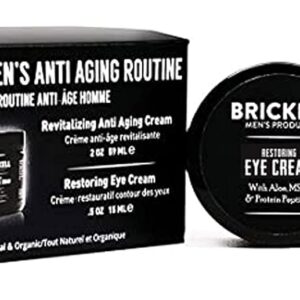 Brickell Men's Ultimate Anti-Aging Routine, Anti-Wrinkle, Night Face Cream and Eye Cream to Reduce Puffiness, Wrinkles, Dark Circles, Under Eye Bags, Natural and Organic, Unscented