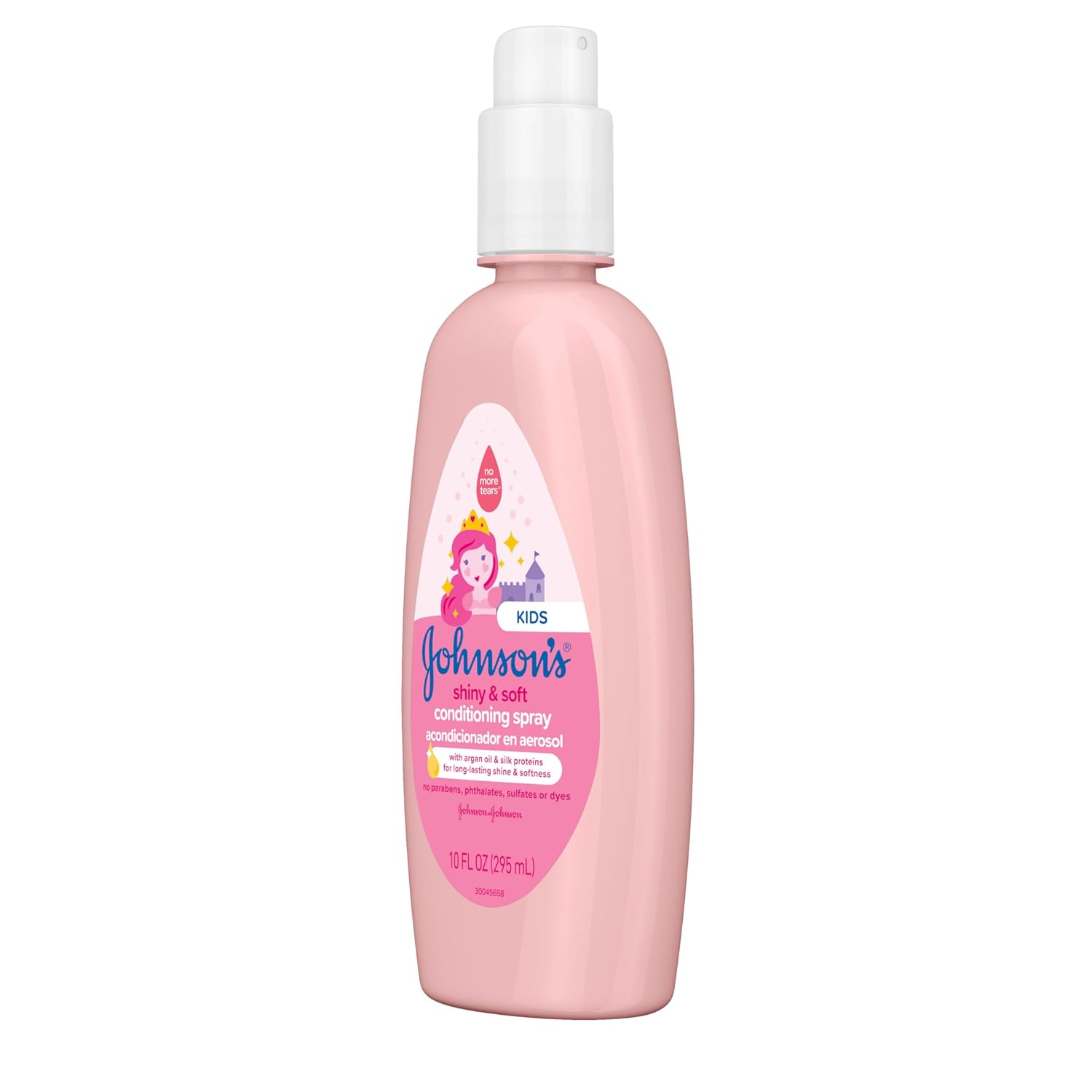 Johnson's Kids Shiny & Soft Hair Conditioning Spray with Argan Oil & Silk Proteins, Tear-Free Conditioning Spray for Shine & Softness, Gentle for Toddler Haircare, 10 fl. oz - Image 8