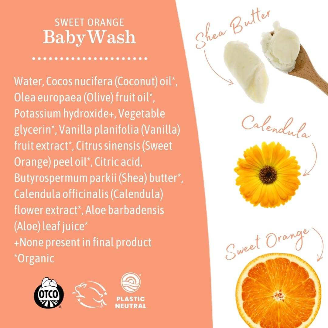 Earth Mama Organic Sweet Orange Baby Wash Refill Liquid Hand Soap 34 fl oz - Image 6
