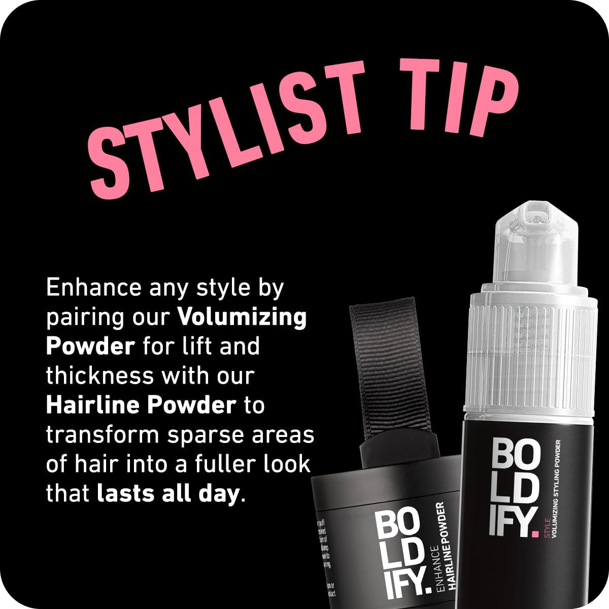 BOLDIFY Travel Size Hair Texture Powder Volumizer for Thinning Hair for Men & Women - Image 8