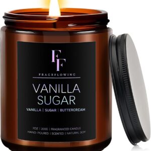Vanilla Sugar Scented Candles for Home, Soy Wax Candle Aromatherapy Candles Gift for Women Men, 7oz