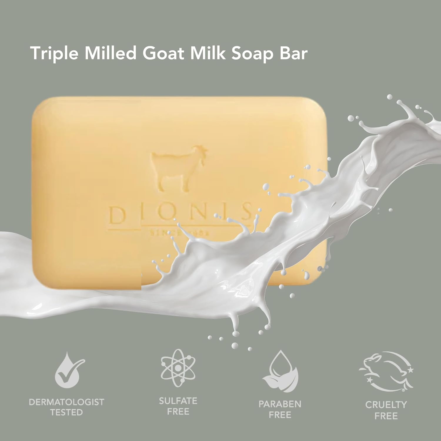 Dionis Goat Milk Water Flowers & Sea Salt Scented Hand and Body Soap Bar, Hydrating Moisturizing Wash for Sensitive Skin, Gentle Lasting Hydration, Cruelty Free, Paraben Free, Made in the USA, 6 oz - Image 3