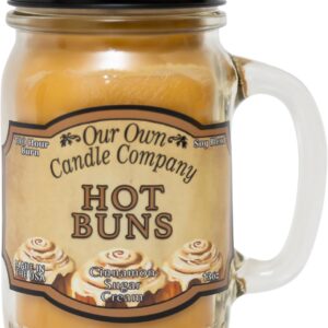 Our Own Candle Company, Hot Buns Scented Mason Jar Candle, 100 Hour Burn Time, Made in The USA - 13 Ounces