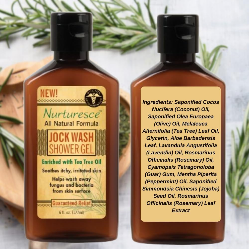PediFix Nurturesce 6 oz Tea Tree Oil Anti-Fungal Jock Wash Shower Gel - Image 4