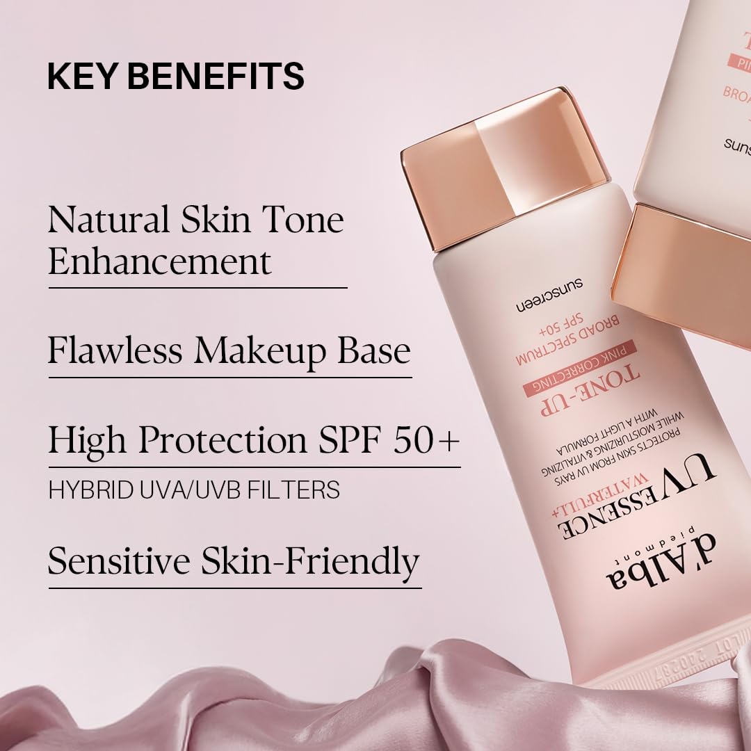 d'alba Piedmont Waterfull Tone-Up Sunscreen Serum BROAD SPECTRUM SPF 50 + Korean Sunscreen for Face, All Skin Tones, Sweat Proof Formula (1.69 fl.oz.) - Image 6